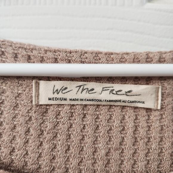 Free People We The Free Thermal Oversized Tunic Top M Tan Minimalist Casual - Picture 3 of 8
